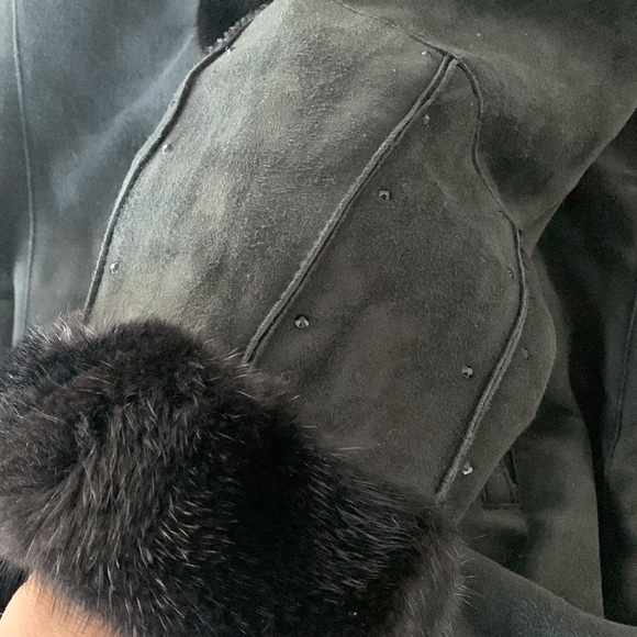 SHEARLING LONG HOODED COAT - Picture 14 of 14